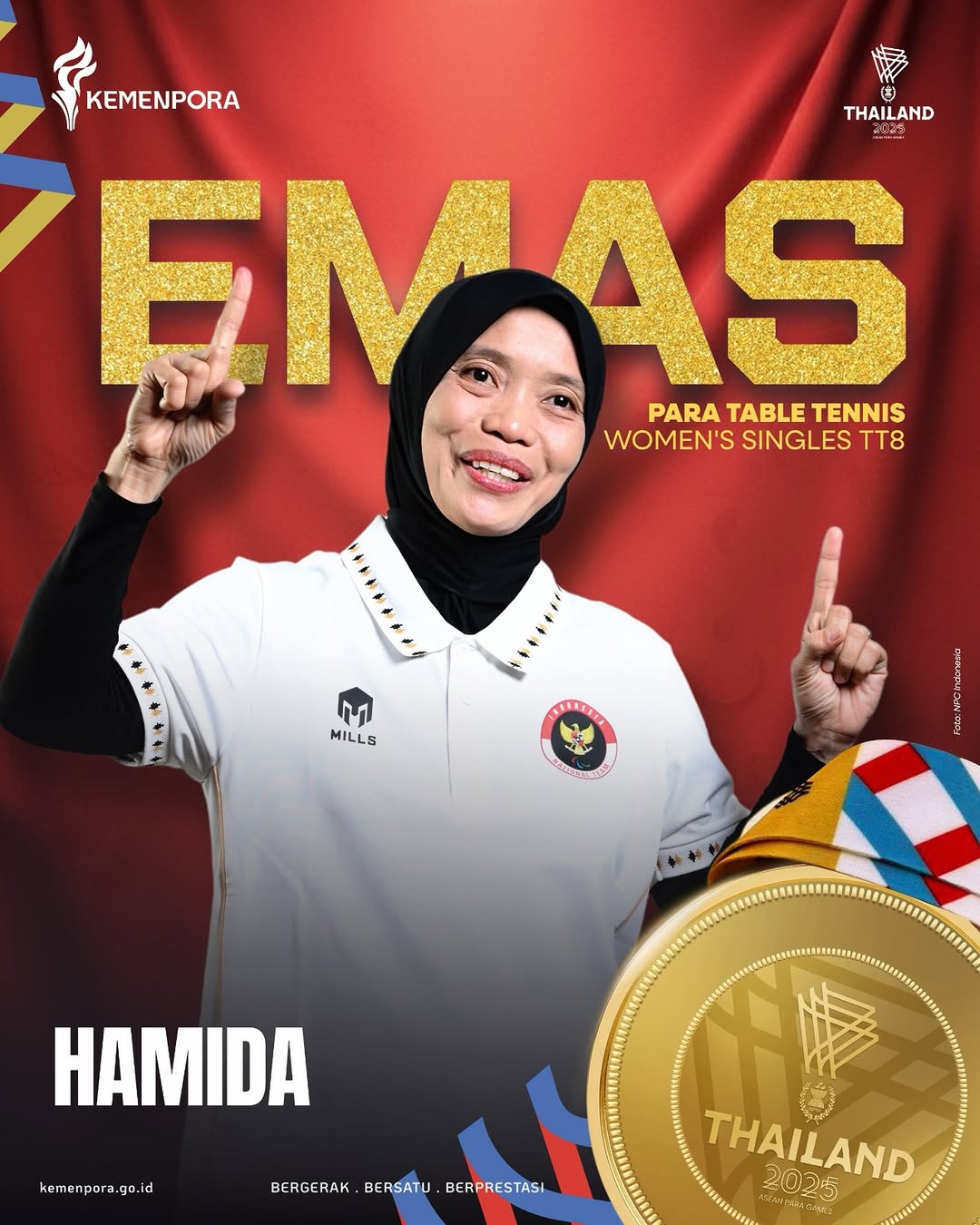 Hamida Sumbang Emas Kedua di APG 2026, Harumkan Nama NPCI dan Kabupaten Bogor